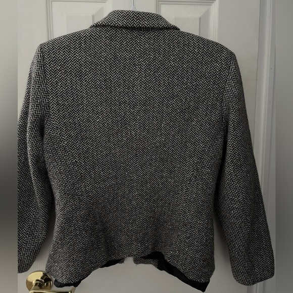 Talbots PETITES Black & White Mottled Jacket Blazer Womens Size 14 Petite - Picture 4 of 6